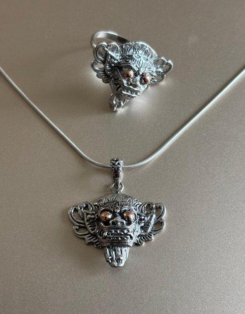 Ketting met hanger - Indonesië 3-delig sieradenset Barong, Antiek en Kunst, Kunst | Niet-Westerse kunst