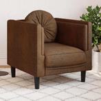vidaXL Fauteuil met kussen kunstsuède bruin, Verzenden, Nieuw, Eenpersoons, Leer