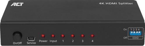 ACT 4K HDMI splitter, 1 in 4 out, EDID Splitters AV, Audio, Tv en Foto, Converters, Verzenden