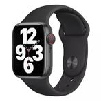 Apple Watch Siliconen Bandje Zwart 42/41/40/38mm, Telecommunicatie, Ophalen of Verzenden, Nieuw