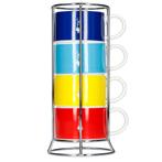 Bialetti Impilabili Di Colori Cappuccino kopjes in rek 4..., Ophalen of Verzenden, Nieuw