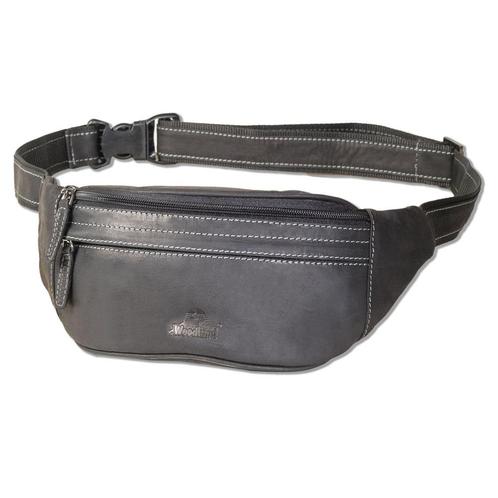 Woodland Leren Heuptas - Buideltas - Soft Look - Antraciet, Sieraden, Tassen en Uiterlijk, Tassen | Schoudertassen, Zwart, Nieuw