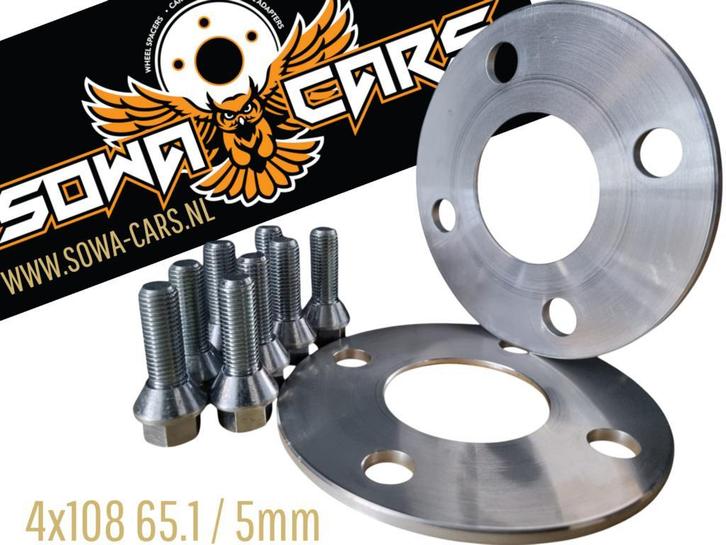 Spacers 5mm Citroen Peugeot 4x108 65.1 Spoorverbreders, Auto diversen, Tuning en Styling, Ophalen of Verzenden