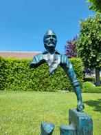 sculptuur, Man met koffer - 80 cm - Brons, Marmer, Antiek en Kunst