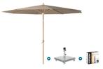 Platinum Riva stokparasol 3 m. rond - Teak taupe + Sevilla, Tuin en Terras, Verzenden, Nieuw, Parasolvoet, Kantelbaar