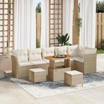 vidaXL Tuinbank 4-zits modulair met beige en crèmekleurige, Tuin en Terras, Verzenden, Nieuw, Rotan