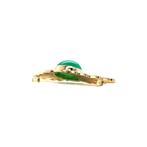 Gouden vintage broche met chrysopraas 14 krt, Sieraden, Tassen en Uiterlijk, Broches, Ophalen of Verzenden, Nieuw