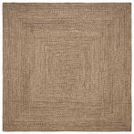 vidaXL Tapijt Naturel en zwart 240 x 240 cm Jute, Verzenden, Nieuw, Bruin