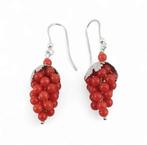 Koraal - Argento 925 - Oorbellen - Druiventrossen in koraal