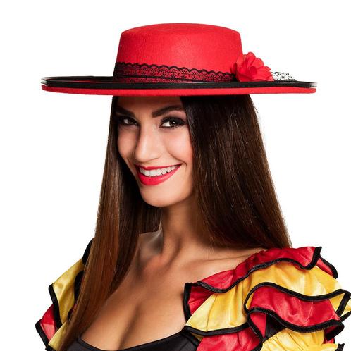 Hoed Senorita Rood 39cm, Hobby en Vrije tijd, Feestartikelen, Nieuw, Verzenden