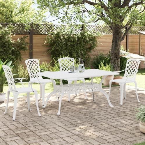 vidaXL 5-delige Tuinset gietaluminium wit, Tuin en Terras, Tuinsets en Loungesets, Tuinset, Nieuw, 4 zitplaatsen, Aluminium, Verzenden