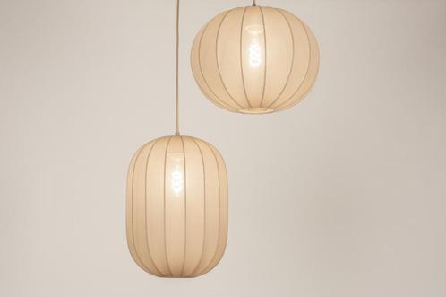 Rietveld Hanglampen - Taupe - Stof, Metaal, Huis en Inrichting, Lampen | Hanglampen, Verzenden
