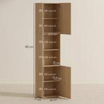 TRUUSK Hoge Badkamerkast - 6 Niveaus - 2 Kasten - 2 Open Rek, Verzenden, Nieuw