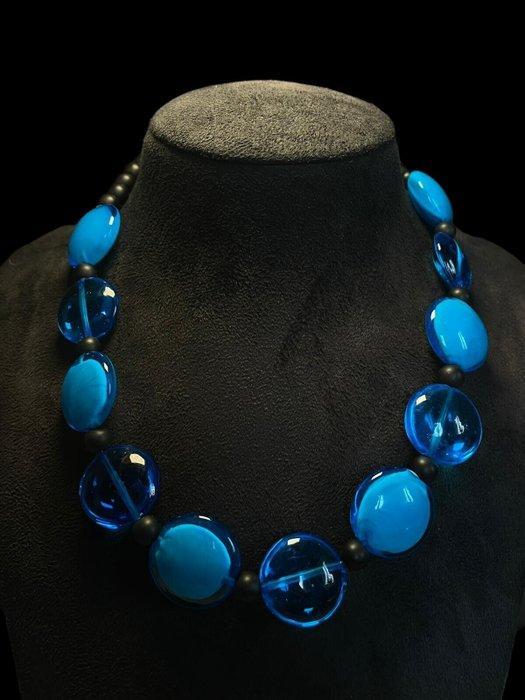 vetro di Murano - Halsketting - turkooisblauw glas, Antiek en Kunst, Antiek | Glas en Kristal
