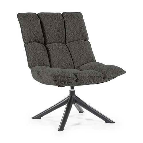 *WOONWINKEL* Eleonora Dani Draaifauteuil Antraciet Boucle St, Huis en Inrichting, Fauteuils, Nieuw, Verzenden