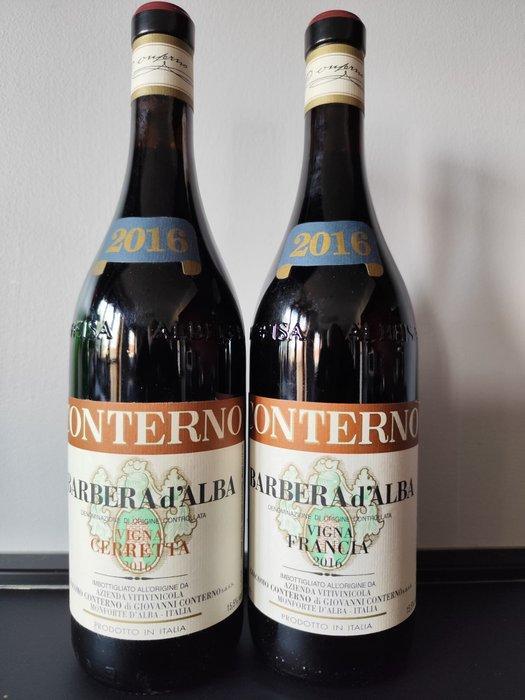 2016 Francia & 2016 Cerretta, Giacomo Conterno, Barbera, Verzamelen, Wijnen
