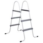 vidaXL Zwembadladder 84 cm staal grijs, Tuin en Terras, Verzenden, Nieuw