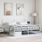 vidaXL Bedframe met hoofd- en voeteneinde metaal wit 180x200, Eenpersoons, Verzenden, Wit, Nieuw