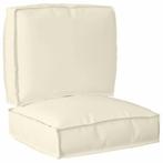 vidaXL Pallet Kussen Set 2 pcs Crème 50 x 50 x 12 cm Oxford, Huis en Inrichting, Woonaccessoires | Kussens, Verzenden, Nieuw