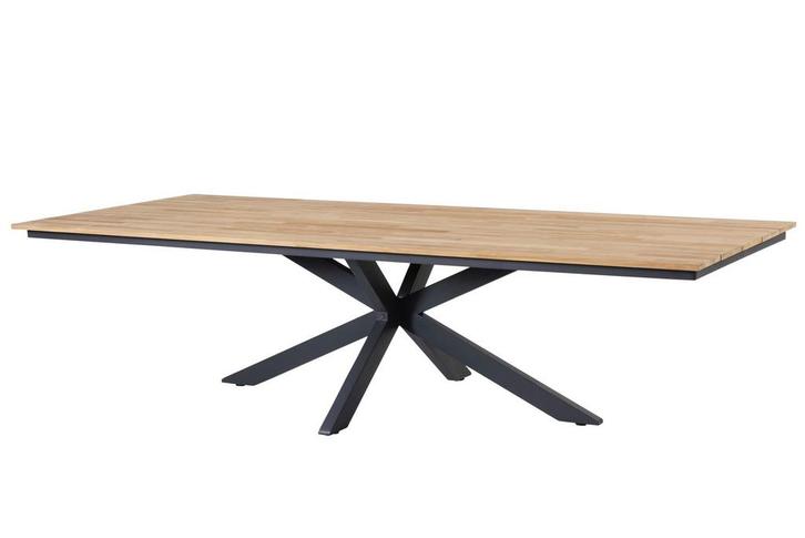 4 Seasons Outdoor Minerva tafel met teak blad 280 x 95 cm, Tuin en Terras, Tuinsets en Loungesets, Ophalen of Verzenden