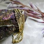Bicolor gouden gourmet schakel ketting | 41 cm, Ophalen of Verzenden, Gebruikt, Overige kleuren, Goud