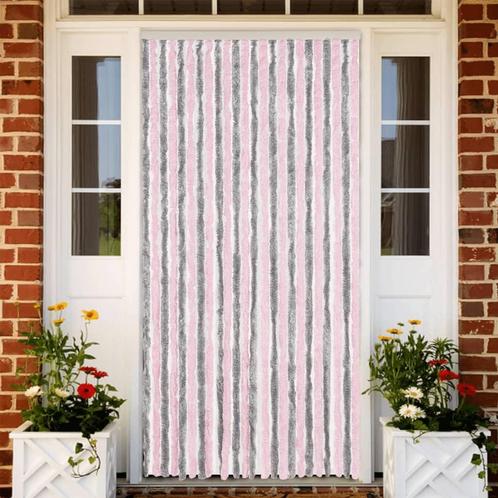 vidaXL Vliegengordijn 100x230 cm chenille zilvergrijs en, Huis en Inrichting, Stoffering | Gordijnen en Lamellen, Grijs, Nieuw