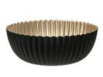Bowl schaal met ribbels zwart goud 20*7.5 cm schaal,, Ophalen of Verzenden, Nieuw