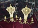 Franklin Mint - Kaarsenhouder (2) - Hout, Messing -