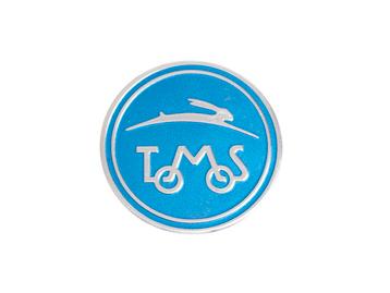 Sticker Tomos logo rond 50mm RealMetal® blauw / zilver beschikbaar voor biedingen