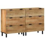 vidaXL Dressoirs 2 st 60x33x75 cm massief mango bruin, Huis en Inrichting, Verzenden, Nieuw