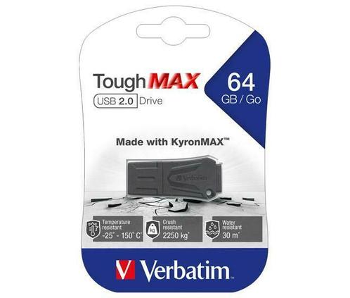Verbatim | USB Stick | 64 GB | USB 2.0 | ToughMAX, Computers en Software, USB Sticks, Nieuw, Verzenden