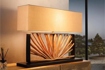 Tafellamp Euphoria 80cm Lampenkap Naturel Beige Hout - 44687 beschikbaar voor biedingen