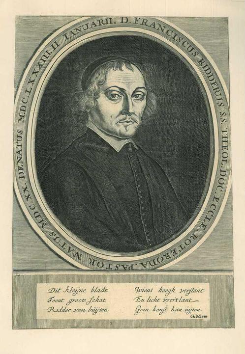 Portrait of Franciscus Ridderus, Antiek en Kunst, Kunst | Etsen en Gravures