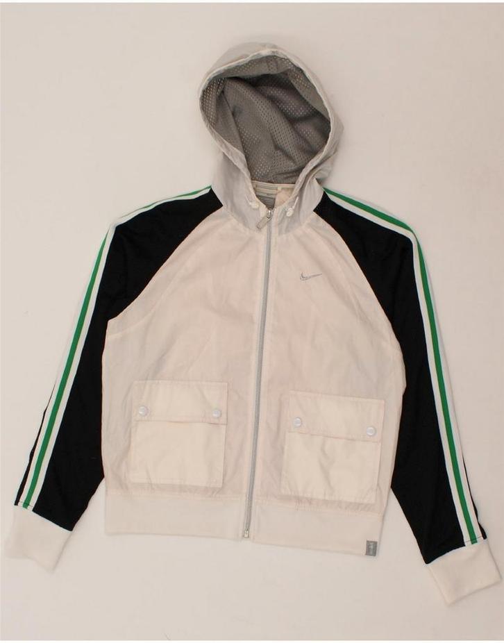 NIKE Womens Hooded Rain Jacket UK 10/12 Medium White, Kleding | Dames, Jassen | Winter, Verzenden
