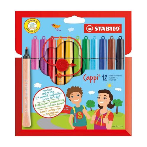 STABILO viltstiften Cappi etui 12 stuks van €8,99 voor €6,29, Kinderen en Baby's, Speelgoed | Overig, Ophalen