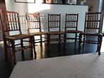 Stoel (5) - Eik, Hout - 5 spindle back stoelen, Antiek en Kunst