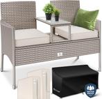 Tuinbank - Weerbestendig - Polyrattan - Inc. Kussens - Grijs, Verzenden, Nieuw