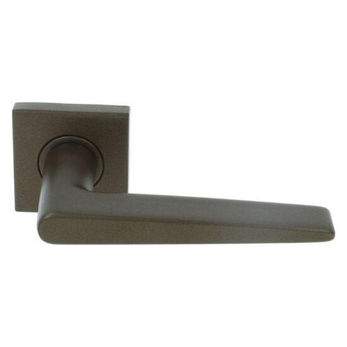 Deurkruk / Deurklink Wig op geveerd vierkant rozet brons, Doe-het-zelf en Verbouw, Hang- en Sluitwerk, Nieuw, Ophalen of Verzenden