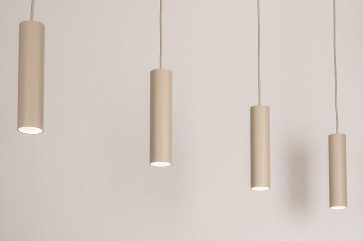 Rietveld Hanglampen - Wit, Beige, Zand - Metaal, Aluminium, Huis en Inrichting, Lampen | Hanglampen, Verzenden