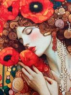 Paneel van duurzaam textiel, met de hand gedrukt. -, Antiek en Kunst, Curiosa en Brocante