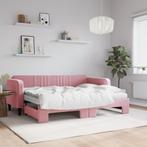 vidaXL Slaapbank onderschuifbed en matrassen 80x200 cm, Huis en Inrichting, Eenpersoons, Verzenden, Nieuw, 80 cm
