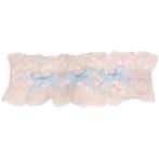 Kousenband ivoor met broderie en blauwe strikjes NIEUW, Ophalen of Verzenden, Nieuw, Wit