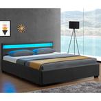 Gestoffeerd bed Lyon - 140 x 200 cm - Donkergrijs - LED Verl, Verzenden, Nieuw
