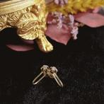 Gouden vintage oorclips met diamant | 0,10 ct. (oorklem), Sieraden, Tassen en Uiterlijk, Gebruikt, Overige kleuren, Ophalen of Verzenden