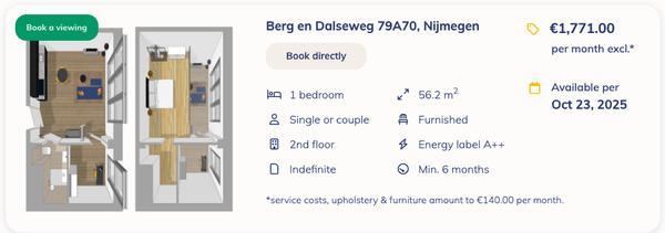 Te huur Woning/appartement in Nijmegen, 2 kamer(s) 36 m², Huizen en Kamers, Huizen te huur, Direct bij eigenaar, A, Limburg, Appartement