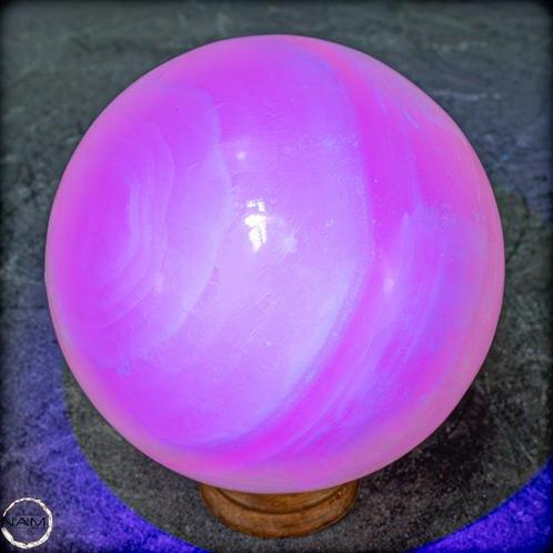 Natuurlijke mangaan roze calciet kristallen bol, hoog, Verzamelen, Mineralen en Fossielen