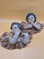 sculptuur, Zwei Handgeschnitzte Holzfiguren – Engel-Putte im, Antiek en Kunst, Antiek | Boeken en Bijbels