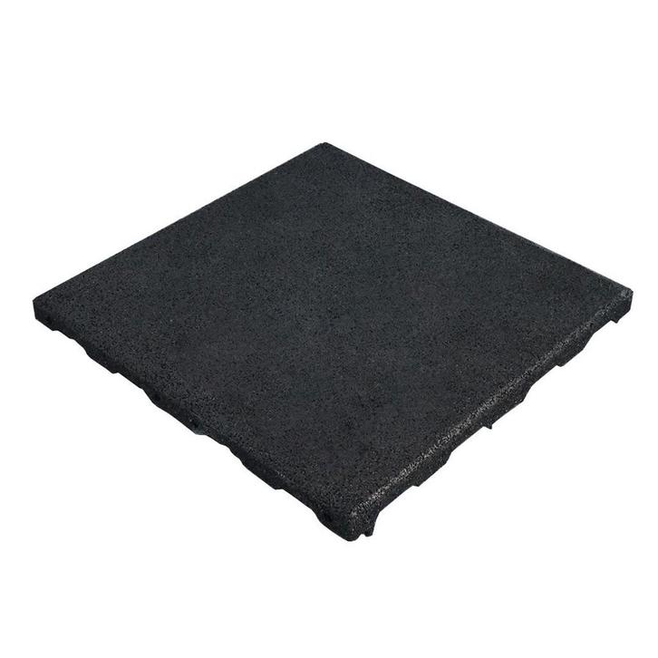 Rubber tegel met EPDM toplaag 45 mm - 50 x 50 cm - Zwart, Tuin en Terras, Tegels en Klinkers, Verzenden