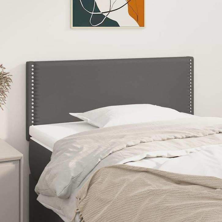 vidaXL Hoofdbord 90x5x78/88 cm kunstleer grijs, Huis en Inrichting, Slaapkamer | Bedden, Grijs, Nieuw, Overige materialen, Verzenden