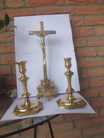 Geen minimum prijs - Kaarsenhouder (3) - Brons - Stand kruis